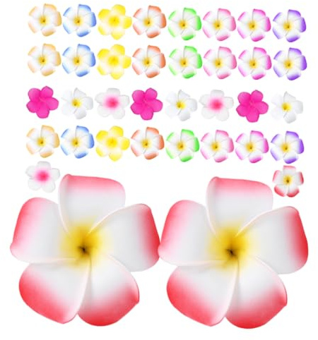 Pinzas Pelo de Plumeria Artificial 36 Piezas Eva y Metal | Acabado Realista, Diseño Ligero Mantenimiento, para Niñas y Mujeres, Fiestas de Playa y Actividades al Aire Libre