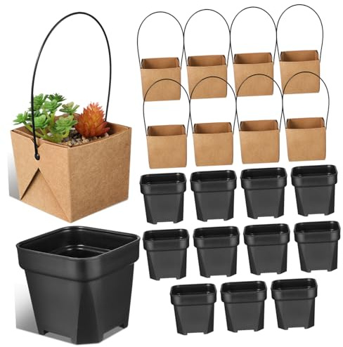 JOINPAYA Maceteros Pequeños para Suculentas De Plástico Drenaje 12 Piezas Compactas 3.34x3.14 Pulgadas para Uso Versátil y Decoración