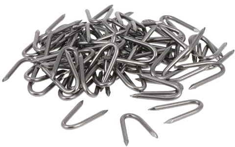 CIYODO Clavos de Fijación para Jardinería Forma de U Estacas de Hierro Resistentes de 6 CM Pack de 70 Unidades para Fijar Mallas y Césped Suministros para Proyectos al Aire Libre