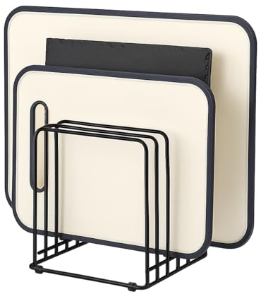 Thrink Extendable Pan & Bakeware Rack – 3 Slot Kitchen Cupboard Organiser for Trays, Boards & Lids, Heavy-Duty Rust-Resistant Metal Stand, Space-Saving Storage Holder