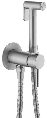 FQYEP Kit Doccetta Wc da Parete con Doccetta Bidet Miscelatore per Acqua Fredda E Calda,Spazzolato