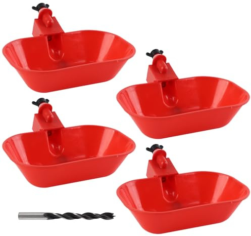 SacJkt Bebedero Gallinas, 4 Piezas Grandes Bebedero Gallinas Automatico, Adecuado para Regador para Aves, Palomas, Pollos, Patos(15 X 10 X 4.5cm)