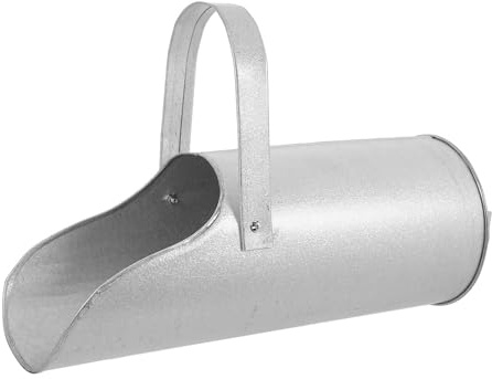 Secchio in Ferro per Getto Preciso e Uniforme di Calcestruzzo | Utensile per Cantiere, Uso Semplice e Flusso Regolare, Finitura Argento, per Riempimento Secondario e Travi
