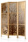 decomonkey 3 Panneaux Séparateur de pièce - 135 x 171cm Arbre Brun Oriental séparation intérieur pour décoration intérieure, Chambre à Coucher, Salon, Salle