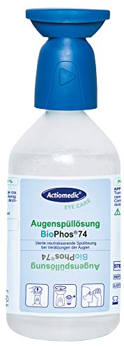 ACTIOMEDIC Augenspülung mit phosphatgepufferter Spüllösung BioPhos®74 4,9% I Phosphatgepufferte Augenspüllösung I Sterile Augenspüllösung für Chemikalien I 500 ml