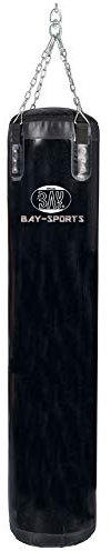 BAY Sandsack 180 cm mit Stahlkette Boxsack schwarz Trainingssack Standard ungefüllt + Kette + Drehwirbel leer