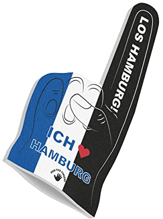 HIGH FIVE FINGERS My City Fahne Flagge Schaumstoff Hand für Fussball, Handball, Leichtathletik | Fanartikel für Spiele, Stadion und Events | One Size | 40 x 20 x 2,5 cm