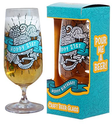 Boxer Gifts 21st Birthday Craft Beer Glass | Unique Glassware Gift for Him
