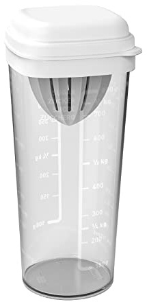 Rotho 1043201100 Loft Shaker con diversi accessori e scala, plastica per uso alimentare (PP), senza BPA, bianco/trasparente, 1 l
