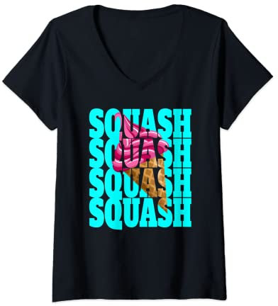 Damen Squash Spruch Softeis Motiv Squashtrainer Squashspieler T-Shirt mit V-Ausschnitt