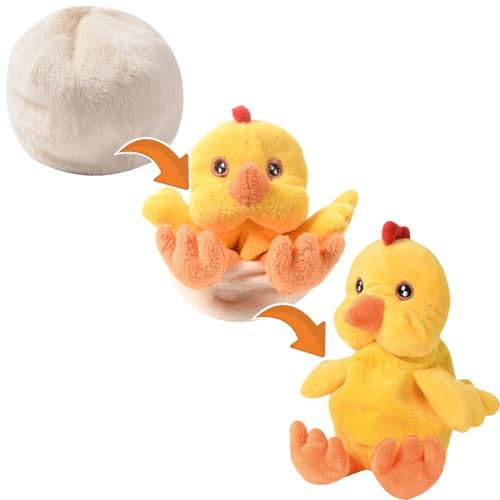 Creanino 2 in 1 Plüschtier zum Wenden | Küken Kuscheltier | Wende Kuscheltier | Handpuppe | Handpuppen Tiere | Reversible plushies | Küken Plüsch | Stofftier