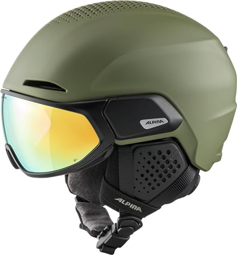Alpina Alto Q-LITE - sicherer, stoßabsorbierender & individuell anpassbarer Skihelm für Erwachsene, mit kontrastverstärkendem Visier