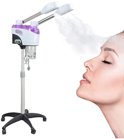 ADITAM Lente d'Ingrandimento per Schermo Viso Caldo e Freddo a Vapore Professionale Due stazioni Salone di Bellezza per Il Viso Sauna Lente d'Ingrandimento per Strumento di Pulizia a Vapore con Luce