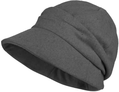 haozaikeji Winter Warm Mütze Damen Filzmütze Barett Faltbar Wintermütze Kirche Schirmmütze Einfarbig Wollmütze Frauen Winterhut Eimer Weich Damenhut Outdoor Damenmütze mit Schirm Fleece Baskenmütze