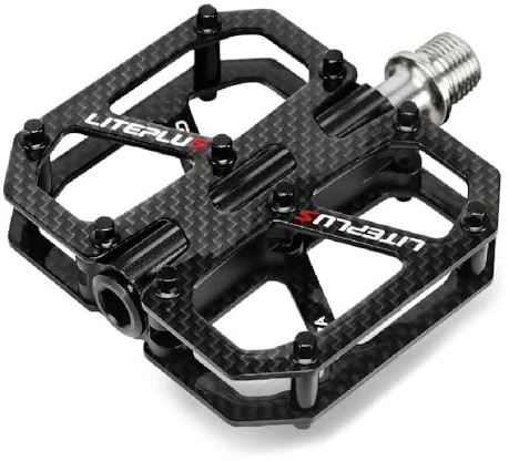 Mountainbike-Pedale Titan-Achse Fahrrad Carbon Pedal Rutschfest Leicht 3 Lager Fahrradpedale 9/16 Zoll BMX Rennrad Flat Pedal