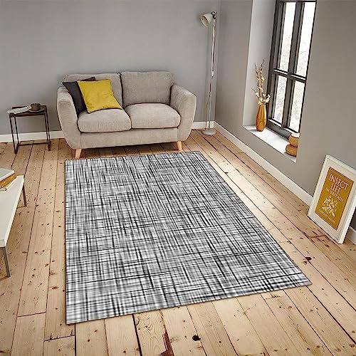 Kinderteppich Schwarze Und Weiße Linien - Kurzflor Teppich Kinderzimmer Spielteppich Antiallergen Und Extra Weich - Babyzimmer Teppiche Für Junge Und Mädchen Babyteppich 60 X 90 cm -9R3X/Q7M