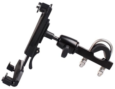 Jopwkuin Motorrad-Tablet-Halter, Robuster, Höhenverstellbarer Fahrrad-Tablet-Ständer aus Aluminiumlegierung und Kunststoff, Einfache Installation für 7-10-Zoll-Tablets