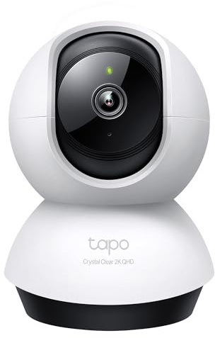 Tapo TP-Link 2K QHD - Cámara de Seguridad panorámica/inclinable para cámara de Mascotas, Monitor de bebé, detección de Movimiento, Seguimiento de Movimiento, Audio bidireccional, visión Nocturna,