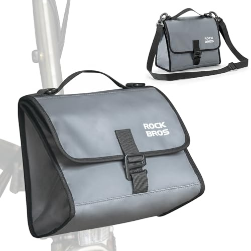 ROCKBROS Borsa Anteriore per Bici Brompton, Borsa con Fibbia Bormpton Bike, Grande Capacità 4-7L, Termica, Portatile con Tracolla
