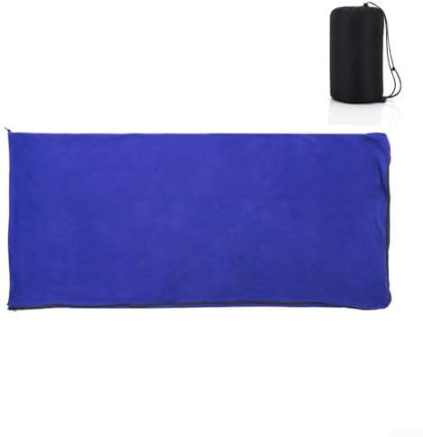 Camping-Schlafsäcke, Fleece, warm, doppelseitig, Fleece-Schlafsack, Erwachsene, Camping, Reiseschlafsack für Outdoor, Reisen, Wandern (blau)