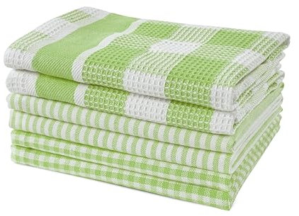 LANE LINEN Paños de cocina de algodón de, paquete de 6 paños de cocina para secar la cocina, paño suave y absorbente, paños de limpieza multiusos, 12 x 12 pulgadas, trapos de cocina