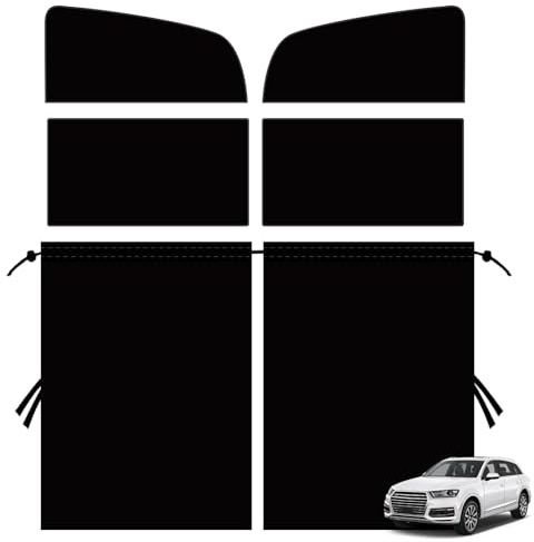 Sonnenschutz Auto Baby - Trennvorhänge 140 x 80 cm mit 4 Seitenfenster Vorhang magnetisch - Auto Sichtschutz Vorne und Hinten, Abnehmbar und Blickdicht - für Alle, Van, Camping, Reisen(Schwarz)