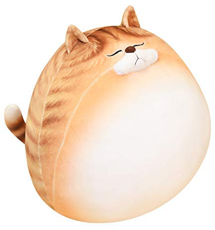 MINHADISI 30CM Niedliches Plüschkissen mit molliger Katze, Plüschtier, Kuscheltier Soft Sleeping Pillow Blob und gestreifte Haustiere Kuschelkissen Geschenke für Kinder (Orange,30cm)