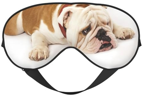 Englische Bulldogge Fotografie von traurig und müde Bulldog mit braun Creme, Vollständige Augenabdeckungen Lichtblockierende Augenmaske Schlafaugenmaske Weiche Augenbinde Nachtaugenschirm