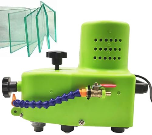HENGCMM Canteadora de Vidrio eléctrica 220V 800W Pequeña máquina bordeadora de Vidrio portátil, Amoladora de Tanque de Borde Biselado Redondo Recto Recortadora de Azulejos portátil