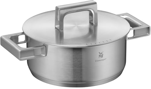 WMF Ultimate Cool Kochtopf klein 20 cm, Edelstahldeckel, Bratentopf Induktion 2,5l, Cromargan Edelstahl matt, wärmereduzierende Griffe, Induktions Topf mit Innenskalierung, spülmaschinengeeignet