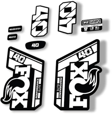 Gabel Ersatz Aufkleber kompatibel für Fox 40 2021 Performance Elite Serie Weiß (glänzend)