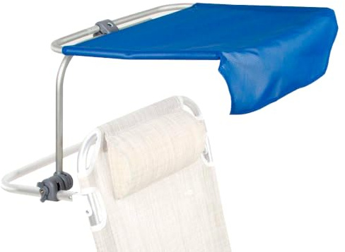 Parasol Actif Panier de Plage Pliable, Inclinable et Rotatif à 360 ºC, Cadre en Aluminium, Tissu Textile, Couleur Bleu, Installation Facile, 50 x 45 x 37 cm, Accessoire d'été, Parasol (62352)