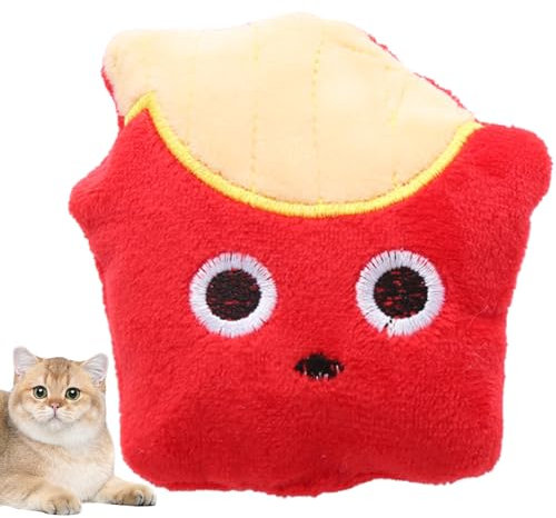 Generisch Katzen-Pommes-Spielzeug - Süßes Beißspielzeug für Katzen, Katzenminze,Beruhigendes Kauspielzeug für Katzen, langlebiges Katzenspielzeug für aktive Katzen, energieverbrauchend, Kauspielzeug