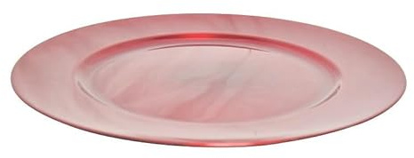CHICCIE Dekoteller aus Kunststoff Rot 40cm Festlich Elegant Tischdekoration