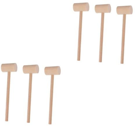 ABOOFAN 6pcs Elevate Your Seafood Experience Wooden Mini Mallets Crab Lobster Hammers Shell Cracker Multifunctional Kitchen Tool