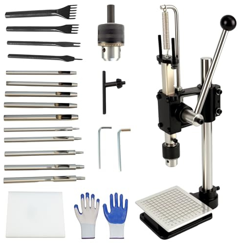 Machine à gaufrer et poinçonner en cuir, machine à gaufrer pour percer le cuir, bricolage, plaque en aluminium PP, compatible avec fer perforé, ciseau à coudre, tampons