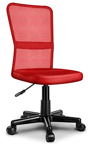 TRESKO® Bürostuhl Ergonomisch mit Netzbespannung & Gepolsterte Sitzfläche | Schreibtischstuhl mit Kunststoff-Leichtlaufrollen | Büro Stuhl stufenlos höhenverstellbar | Computerstuhl Atmungsaktiv