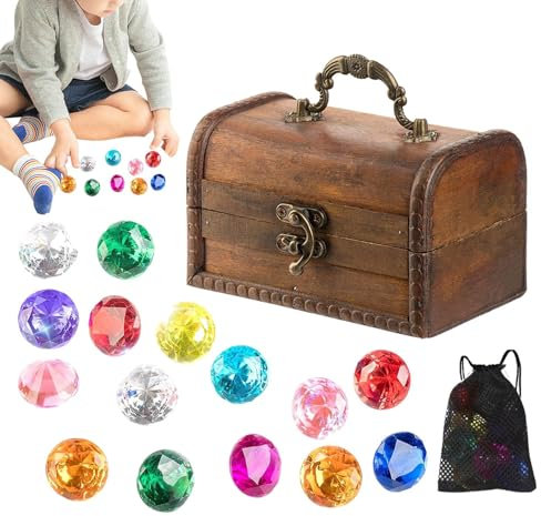 Juguetes Gema Piscina | Joyería de Buceo Infantil Multicolor | Juguete Submarino con Cofre del Tesoro para Niños y Adolescentes