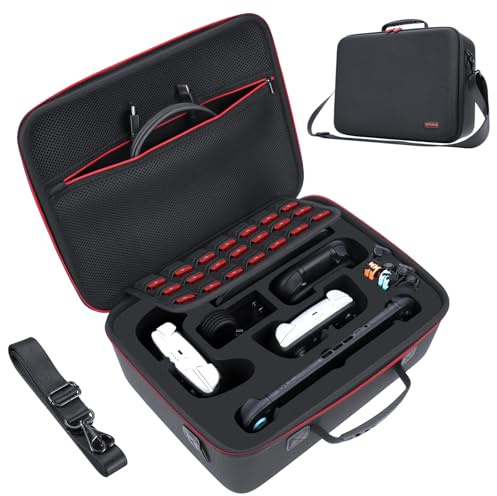 WPGEAR Hard Carrying Case Compatible with Nintendo Switch 2 (2025), Travel Bag Holds Switch 2 Console, Pro Controller x 2, Joy-Con Grip, Dock, Power Adapter, 21 Games, Cables and Accessories