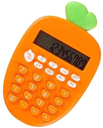 HiyyFloy Skrivbordsräknare, mini kawaii miniräknare, söt morot, bärbar, liten, grundläggande för studenter, hem och kontor.