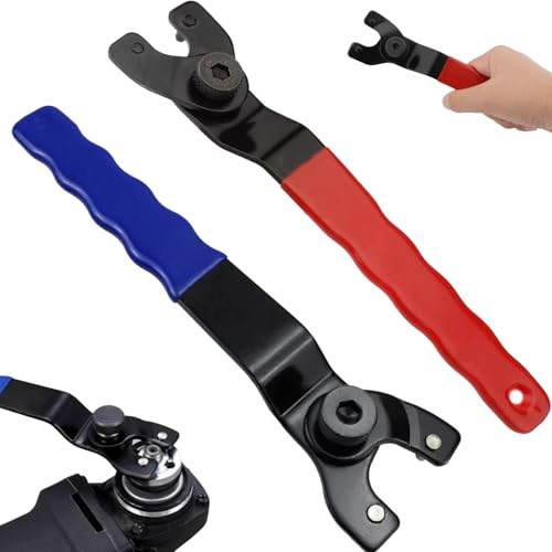 2Pcs Angle Grinder Adjustable Spanner, Red and Blue Angle Grinder Spanner for 10 to 52 mm Lock Nut, Universal Grinder Tool Fits dewalt Angle Grinder, Handy Workshop Companion