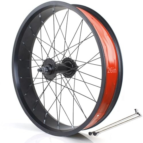 HZXQCVB 20x4.0 Vorderrad Hinterrad Für Fatbikes 24/26x4.0 Zoll Snow Bike/Beach Bike Laufradsatz Scheibenbremse 135/195mm 36H Nabe Für 7-10 Gang Rotary Drehfreilauf(26in Front Wheel)