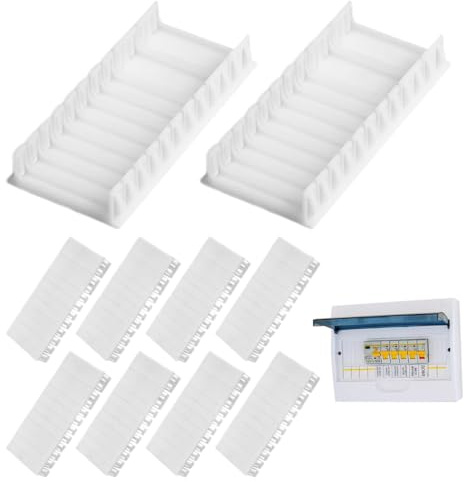 DULZEN Juego de 10 cubiertas modulares 6TE para cuadro eléctrico, Ampliables a 12TE, Compatibles con F-Tronic, Hager, Hensel, Tapas ciegas para caja de distribución