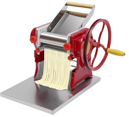 Rostfritt stål pastamaskin, pastamaskin, manuell, 0,5–5 mm pastamaker nudelmaskin, multifunktionell degmaskin för spaghetti, fettuccine, lasagne