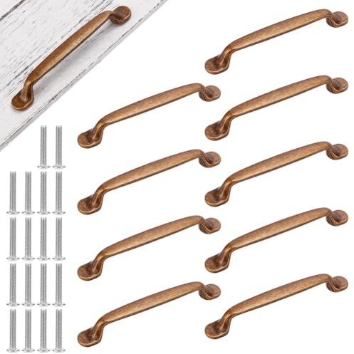 OLYCRAFT 10 Confezione 162mm Maniglie per Mobili Vintage Maniglie per Mobili in Ottone Anticato Maniglia in Lega Solida Ferramenta per mobili Resistente e Solida per Cassettiere e Armadietti comò