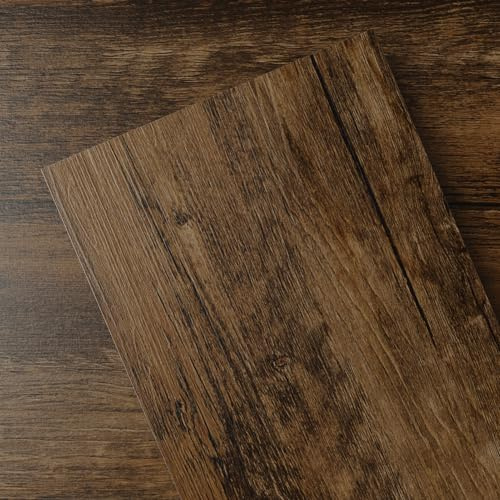 GreenFullHouse Flooring Tiles Self Adhesive, Waterproof Self Adhesive Floor Tiles, Vinyl Flooring for Living Room Office Hallway, 37 Pieces | 5.02㎡, 6 x 35 inches, Honduras Rosewood