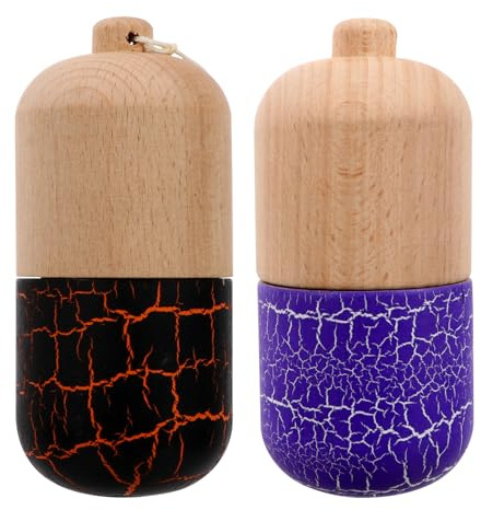 WEKAMOS Kendama Sicuro e Levigato 2 Pezzi in Legno Giocattolo Gioco Educativo e Creativo per Coordinazione Occhio-mano Colore Casuale per Bambini Dai 6 Anni