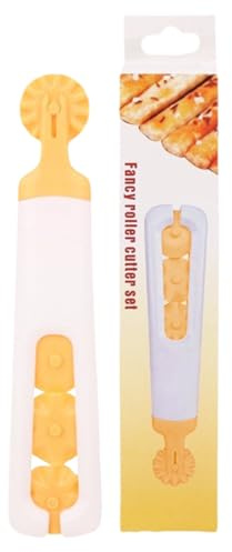 Roue de découpe pour pâtisserie – 15,5 x 3,3 x 2,5 cm 4 en 1 pour rouleaux de pâte, râpes à raviolis, gadgets de cuisine, séparateur de pâtisserie pour raviolis, pain, nouilles, pâtes