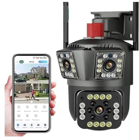 BINGNU Telecamere di sicurezza, Telecamera di sicurezza IP CCTV da esterno, telecamera sorveglianza per la casa(Camera Add 64G)