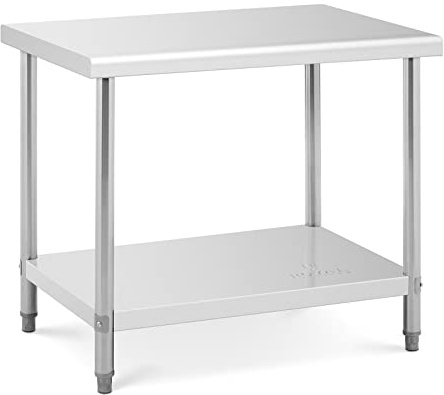 Royal Catering RCAT-100/70-NW Arbeitstisch Edelstahl Küche Edelstahltisch 100 x 70 cm höhenverstellbar